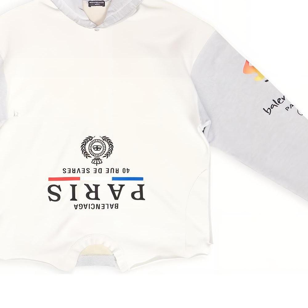 Balenciaga Paris Upside Down Hoodie Oversized 'White' Men's 698156TMVD19000
