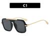 Vintage Colorful Metal Conjoined Square Sunglasses Women Men Retro Trend Sun Glasses Climbing Camping Glasses
