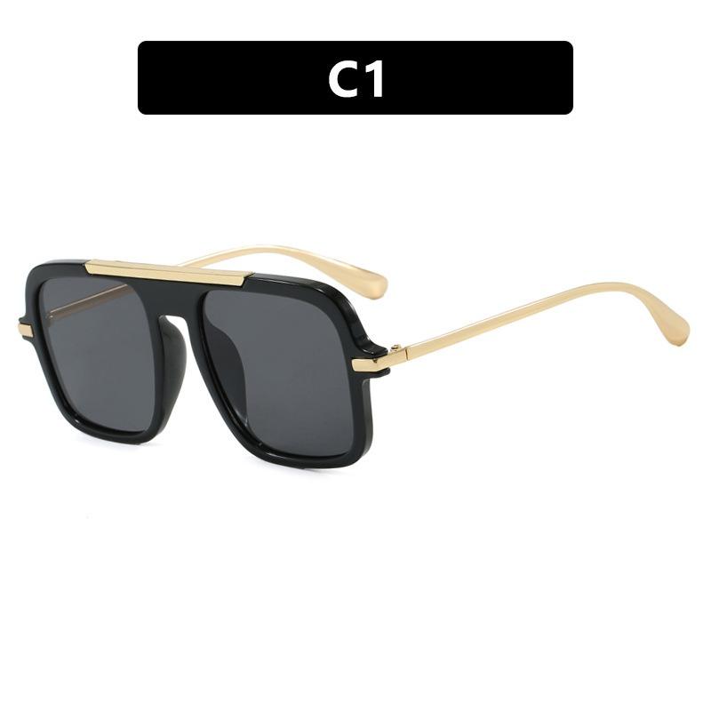 Vintage Colorful Metal Conjoined Square Sunglasses Women Men Retro Trend Sun Glasses Climbing Camping Glasses