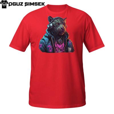 Cyber Jaguar Shirt – Neon Streetwear Panther with Headphones Unisex T-Shirt Mens Womens Tees Top