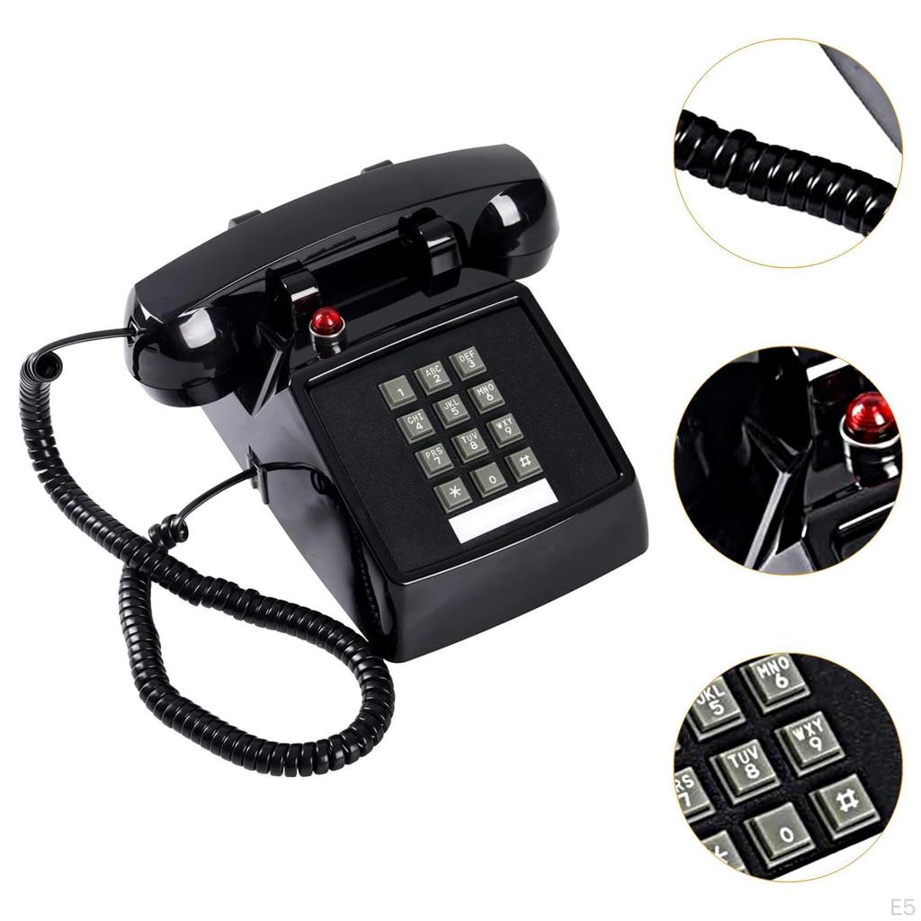 Классический проводной настольный телефон с металлическим основанием для дома и отеля, размер 13x22.2x11.5 см