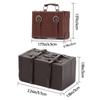 Furniture Play House Vintage Wood Box Miniature Portable Trunk Mini Suitcase Doll Leather Luggage