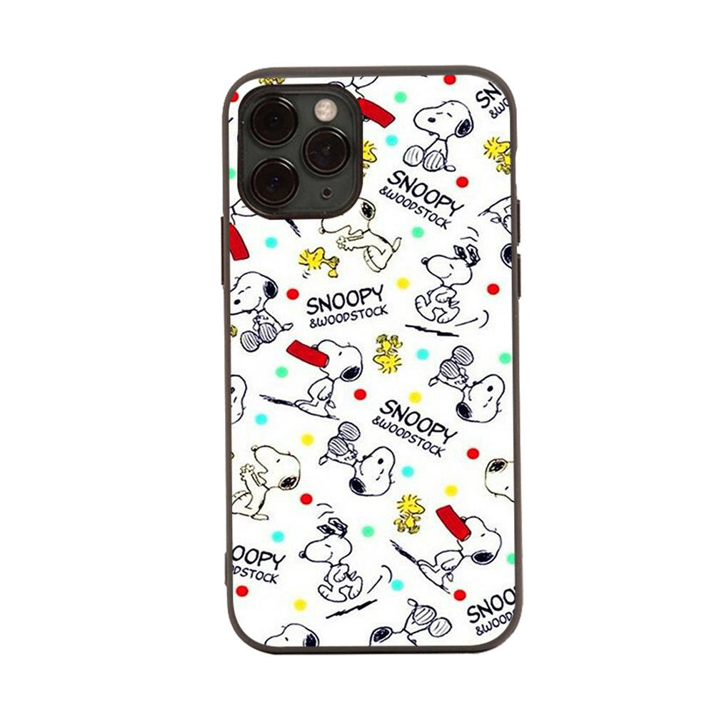 SM7 Snoopy черный мягкий чехол для iPhone 16 15 Plus 14 13 Pro 8 SE XR XS Max P30 Nova 5T Y5P Y6 Y7 Y8P Y9 Realme C30 C33 C31 VIVO Y36 V27