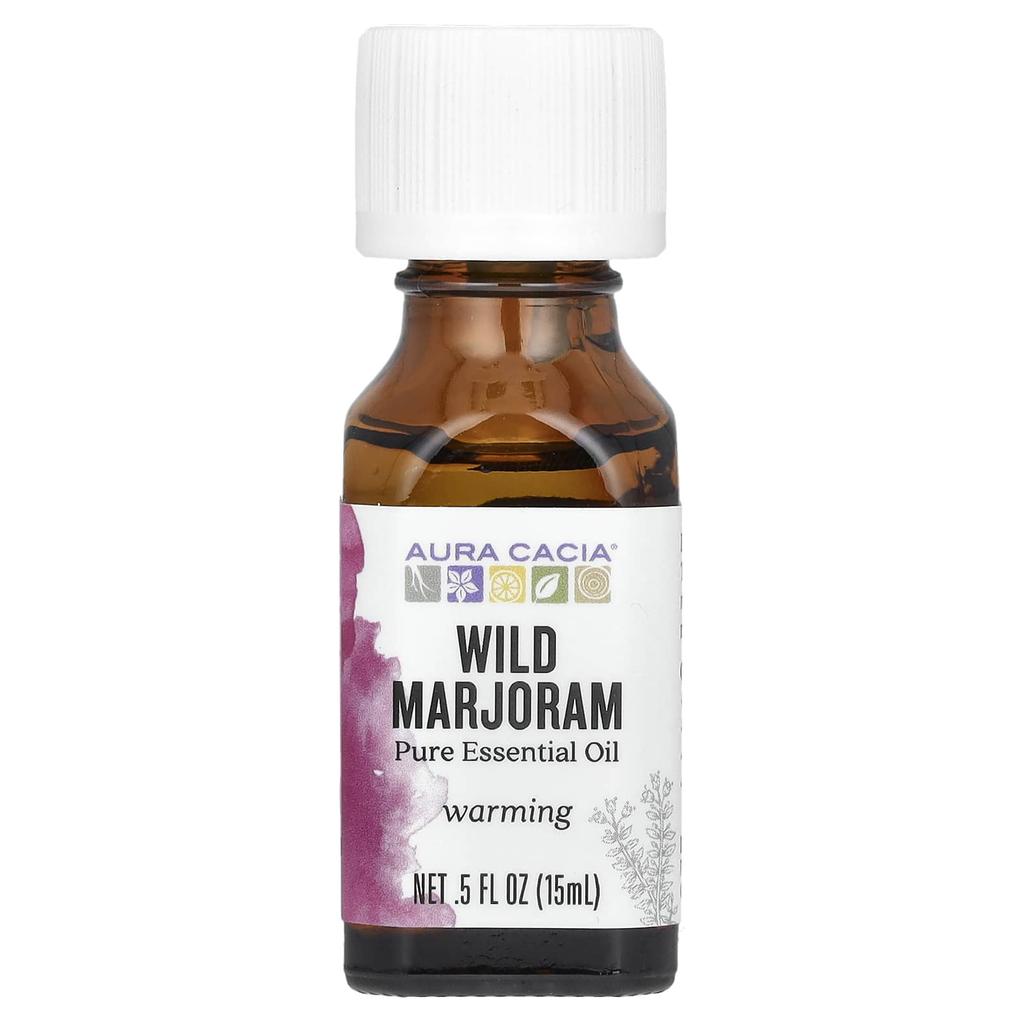 Aura Cacia Pure Essential Oil, Wild Marjoram, 0.5 Fl Oz (15 Ml)