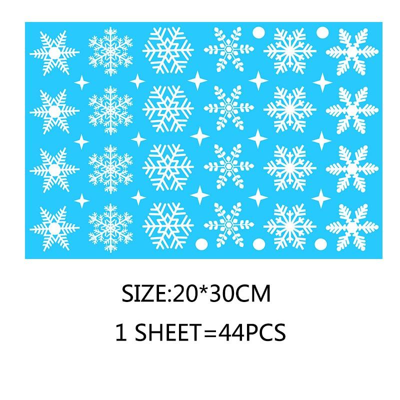 Статическая наклейка для вечеринки, новогоднее украшение для окон, украшения в виде лося, большая снежинка, настенная наклейка из ПВХ, стекла, Санта, дома, украшения на Рождество