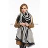 Autumn and Winter Ethnic Style Thickened Warm Geometric Pattern Double-sided Robot Scarf, Dual-purpose Shawl