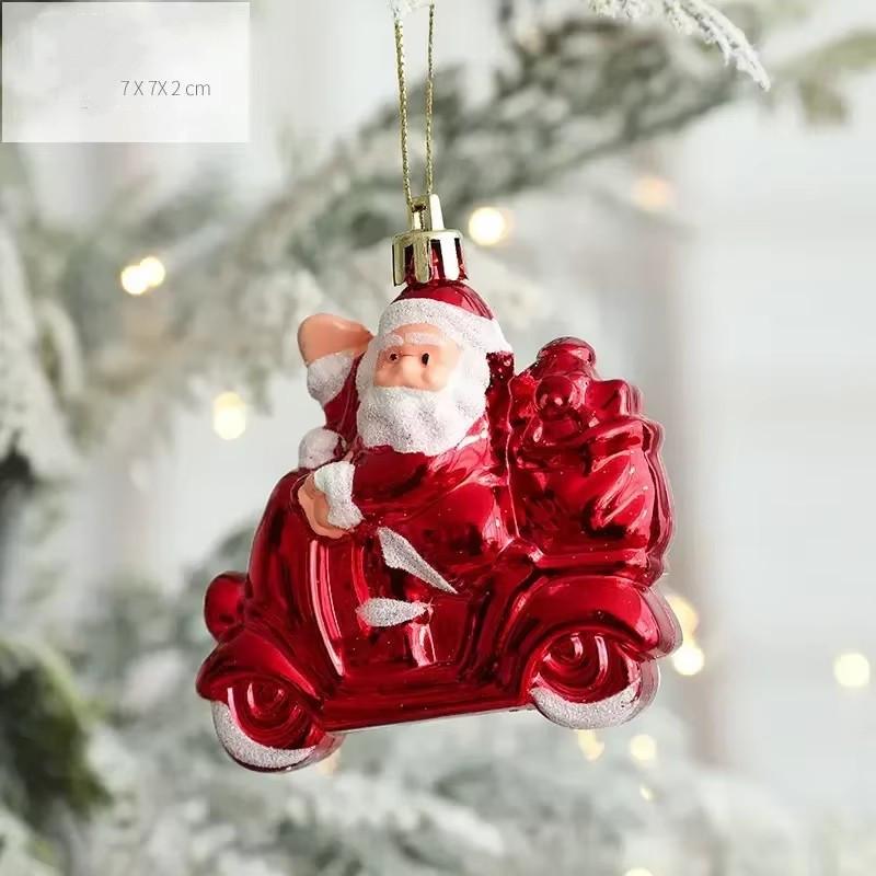 2pcs New Christmas Snowman Mini Decoration Christmas Trees Small Pendant Father Christmas Cabin Ornaments Party Arrange Supplies