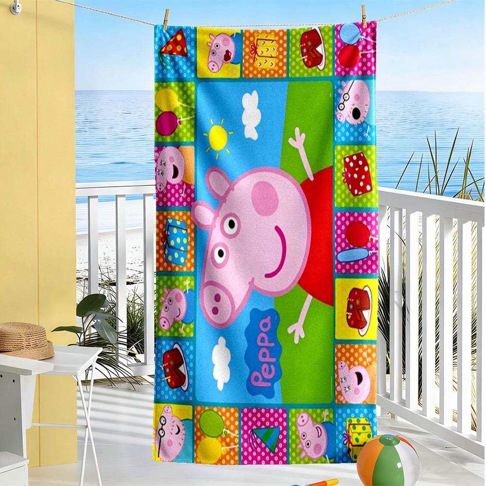 Peppa Pig's Colorful World Beach Towel Soft Durable Quick-Dry Comfortable Lightweight