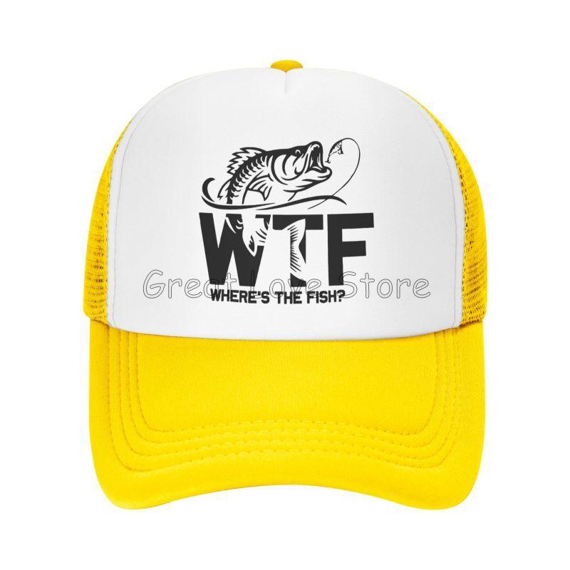 WTF Где Рыба Принт Сетчатая Бейсболка Унисекс Регулируемая Snapback Кепки Папина Рыболовная Шляпа Летние Шляпы от Солнца