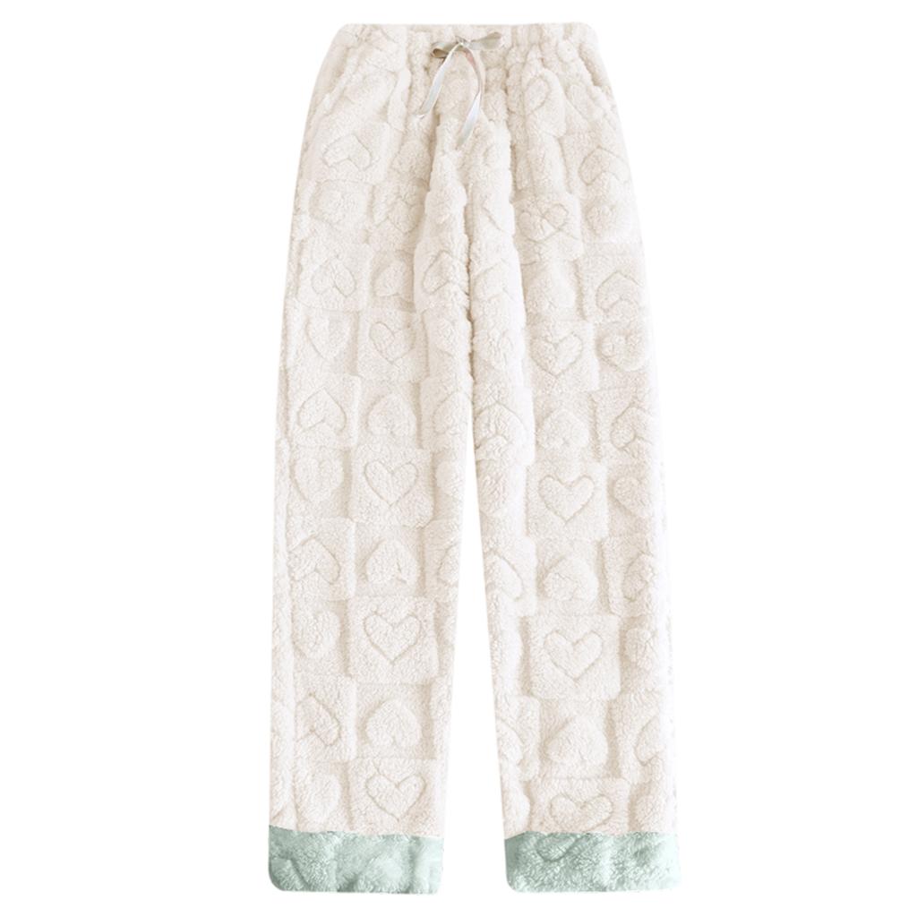 Женские модные флисовые утепленные длинные пижамные брюки