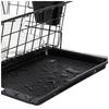 Люксовая черная стальная сушилка для посуды из нержавеющей стали с поддоном для слива, съемная подставка для столовых приборов | Подставка-корзина для сушки тарелок (черный), 55.3 x 37 x 23 см