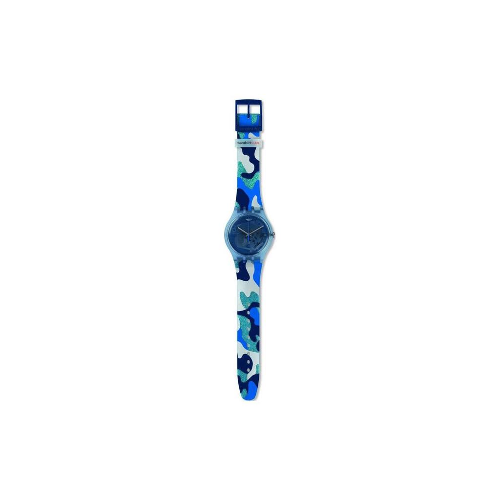 Swatch Унисекс 41 мм Синие часы SUOZ215 SUOZ215