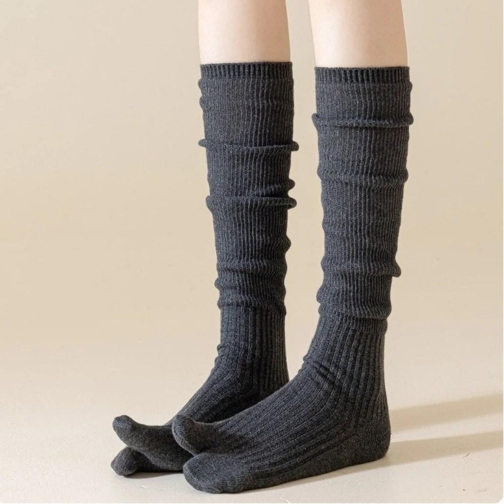 Soft Women's Long Socks Solid Color Two-Toed Sock Comfortable Split Toe Socks Autumn
