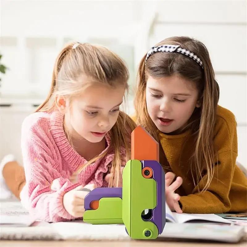 Забавная 3D-печатная игрушка-нож-бабочка для детей, прыгающий маленький нож-редиска, игрушки-антистресс, креативные игрушки для снятия стресса