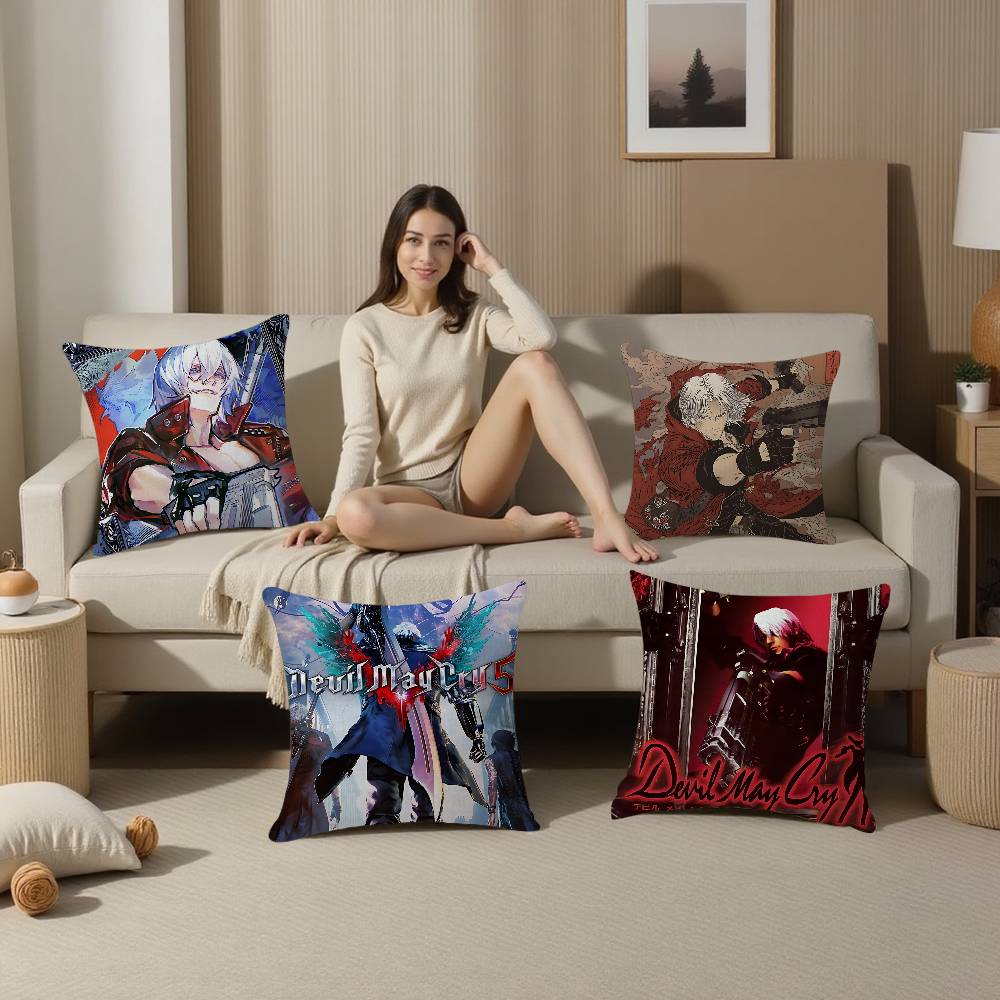 Классические D-Devil M-May C-Cry Игровые Подушки Мультяшные Декоративные Для Дивана Дома Двусторонние Короткий Плюш Милые
