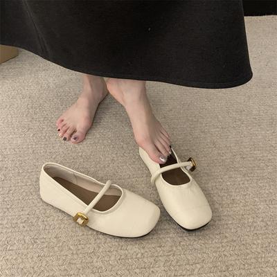 Туфли Мэри Джейн на мягкой подошве, с круглым носком, с мелким вырезом, универсальные для работы, с ремешком на одно слово, одинарные, плоские женские туфли