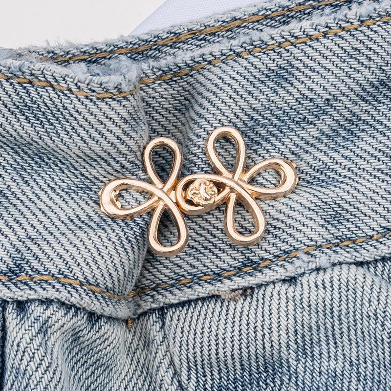 1/2PCS  Adjuster For Pants And Skirts Waist Tightener Bowknot Button Adjustable Waist Buckle For Jeans No Sewing Required