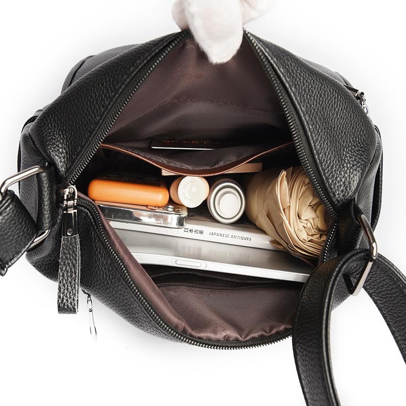 Soft Leather Women's Bag 2025 Simple High-end Fashion Mother Middle-aged Messenger Bag Niche Versatile Commuter Shoulder Bag