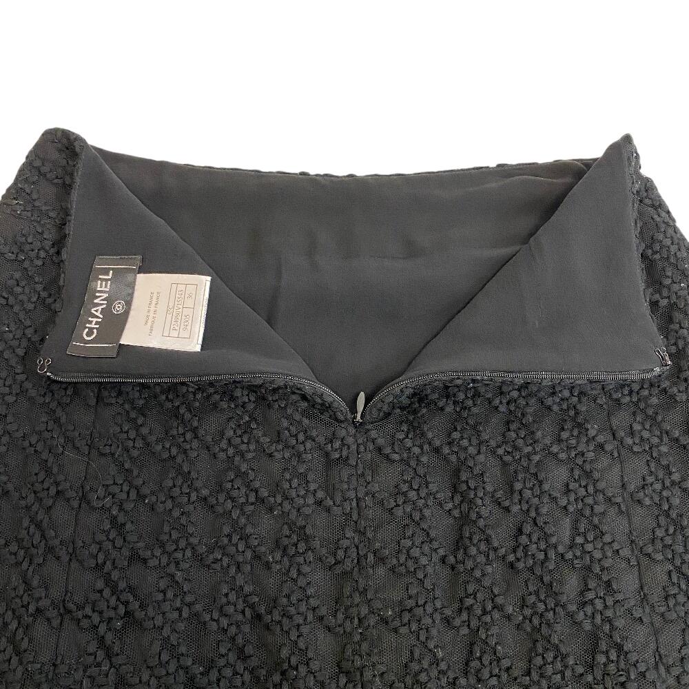 Chanel P24980V15543 шерстяная юбка черная шерсть Б/У