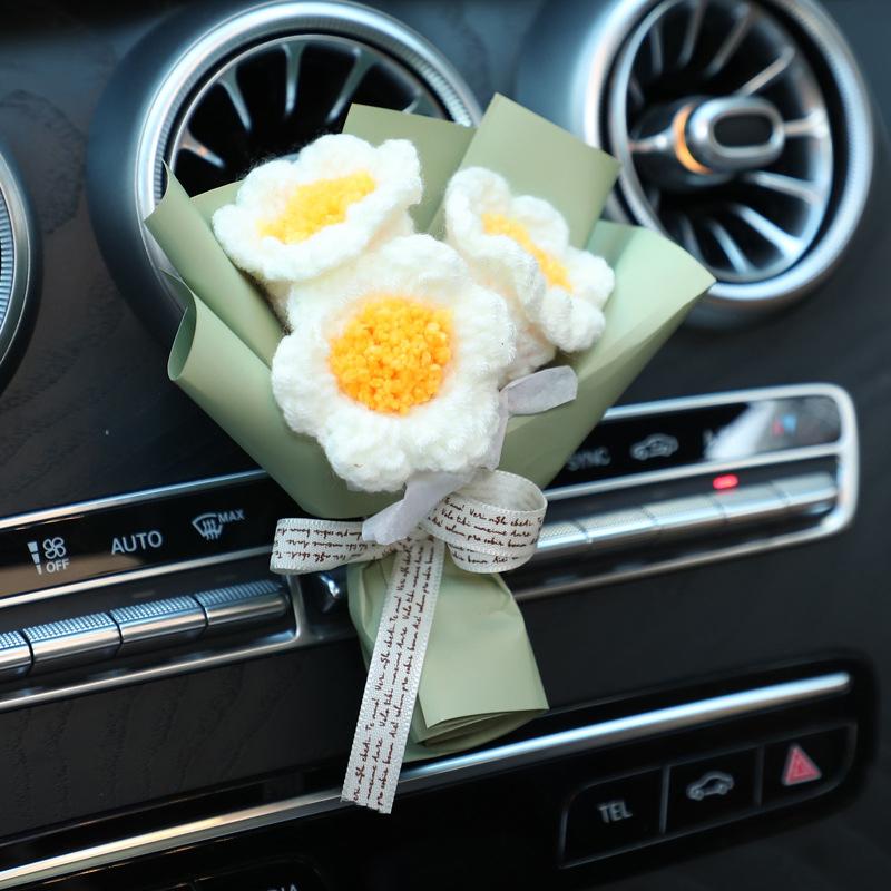 Изделия ручной работы Искусственные вязаные цветы Вязаный крючком Маленький букет Мини-вязаный цветочный пучок