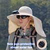 Outdoor Wide Brim Sun Hat with Solar Fan for Men Women UV Sun Protection Bucket Hat with Nack Flap for Fishing Hiking Beach Gardening