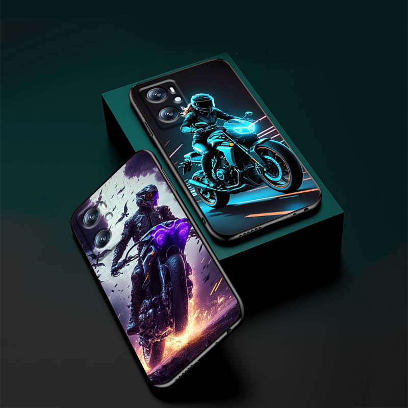 Модель Крутой чехол для телефона Rider для OPPO Reno 5 6 7 A96 A40 A58 Realme GT A74 A78 Neo2 A74 A78 Find X5 X3 X7 X8 Черный