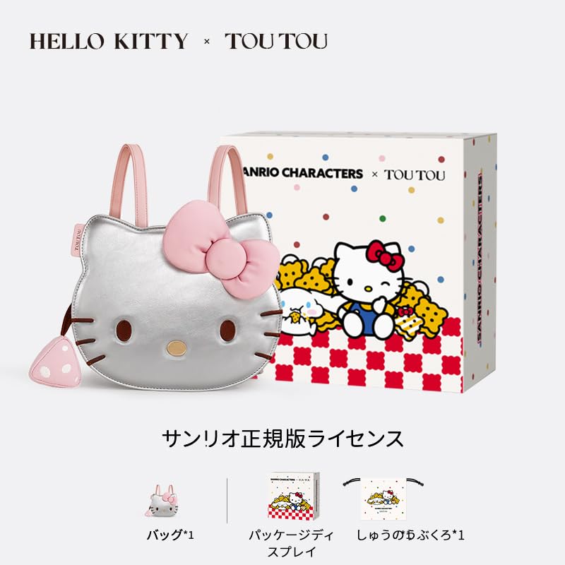 Коллаборация Hello Kitty Рюкзак Hello Kitty для Женщин Милая Мордочка Кошки 3D Большой Ограниченная Серия Идеально для Социальных Мероприятий и Свиданий [Toutou] - Дизайн, Лента,