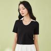 Women's Short Sleeve U-Neck Knit Top