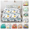 Printed Dinosaur Cartoon Quilt Set Three-Piece Digital Printing Home Textile Kit Home Textile
