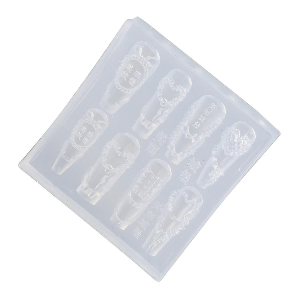 Пищевой силиконовый молд для нейл-арта с резным цветочным дизайном для изделий из смолы, легко извлекаемый, DIY аксессуары