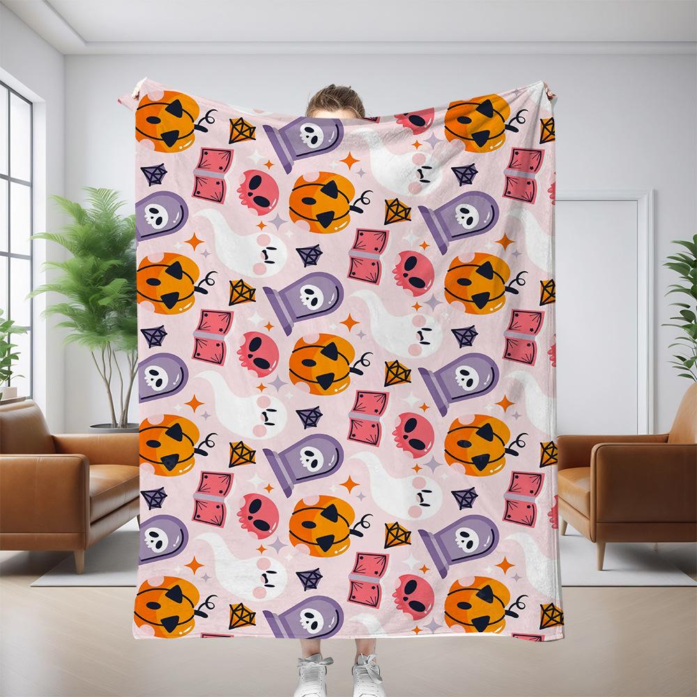 Halloween decorations Printed Blanket for Sofa Bed Travel Camping Living Room Office Conditioning Blanket for All Seasons Gifts