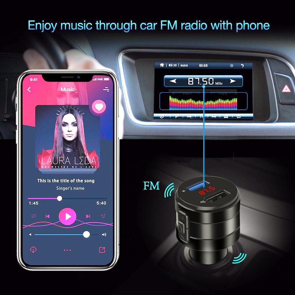 FM Transmitter Bluetooth Car MP3 Player 3.1A Dual USB Ports Car Charger Handsfree Modulator Kit Phone Charging Adapter