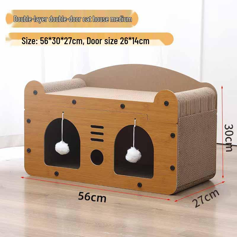 Multifunctional Cat Tree & Scratching Board with Nest and Toy