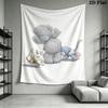 Tatty Teddy Wall Tapestry Aesthetic Wall Hanging Printed Fabric Blanket Decorative Tapestries for Bedroom Living Room Home Decor