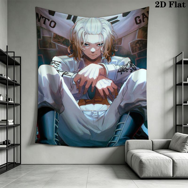 Tokyo Revengers Wall Tapestry Aesthetic Wall Hanging Printed Fabric Blanket Decorative Tapestries for Bedroom Living Room Home Decor