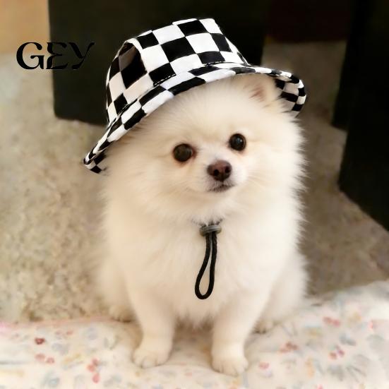 Breathable Dog Hat Sun with Ear Holes, Wide Brim Protection Hat, Adjustable Medium Drawstring for Small And Dogs Outdoor Walking Hiking
