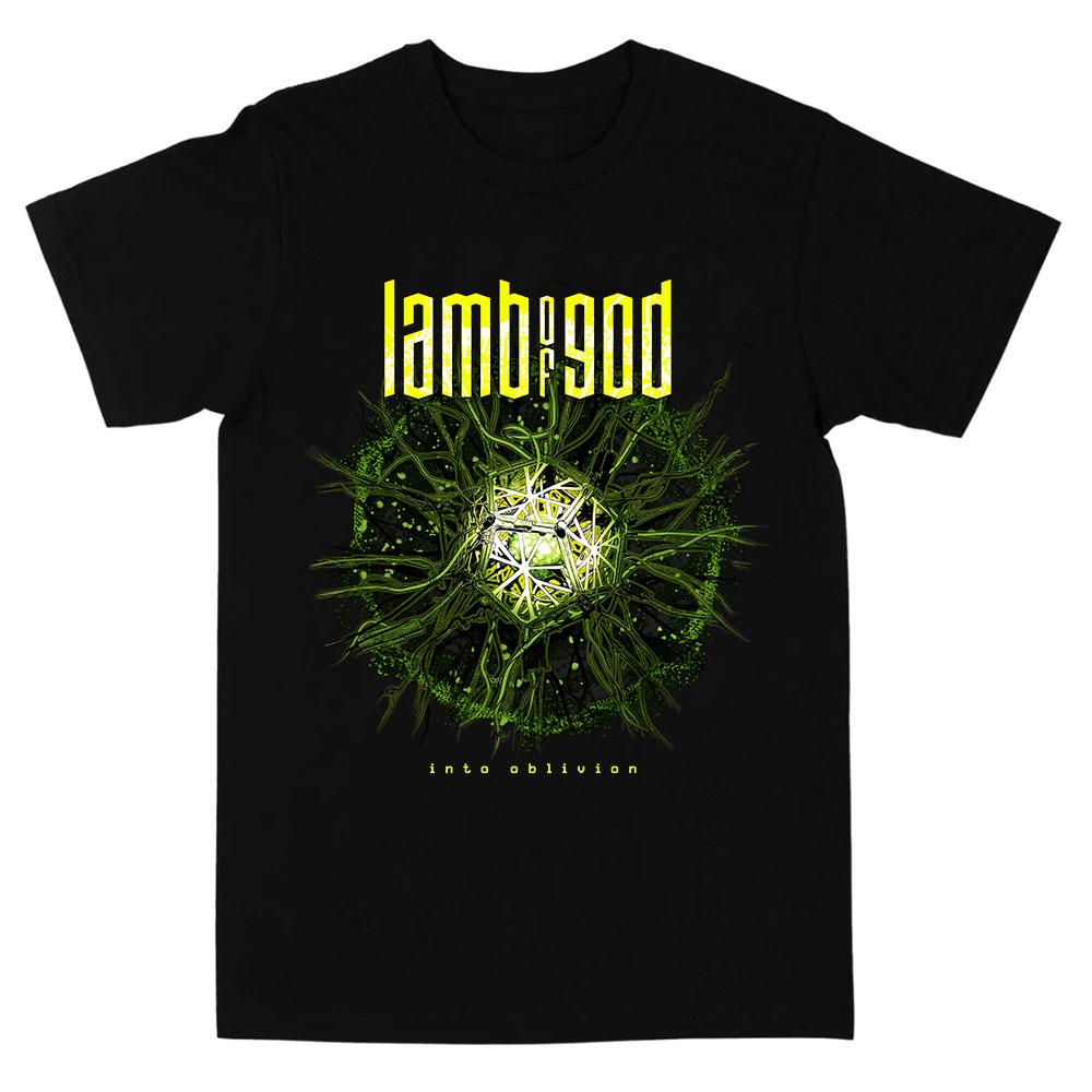 Черная футболка Into Oblivion Burst LAMB OF GOD Футболка рок-группы Унисекс Тяжелый Ментальный Уличная одежда Короткий рукав Хлопок Летняя футболка