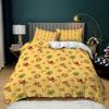 Korean Simple Three-Piece Set Love Leaf Kit Quilt Cover Bedding