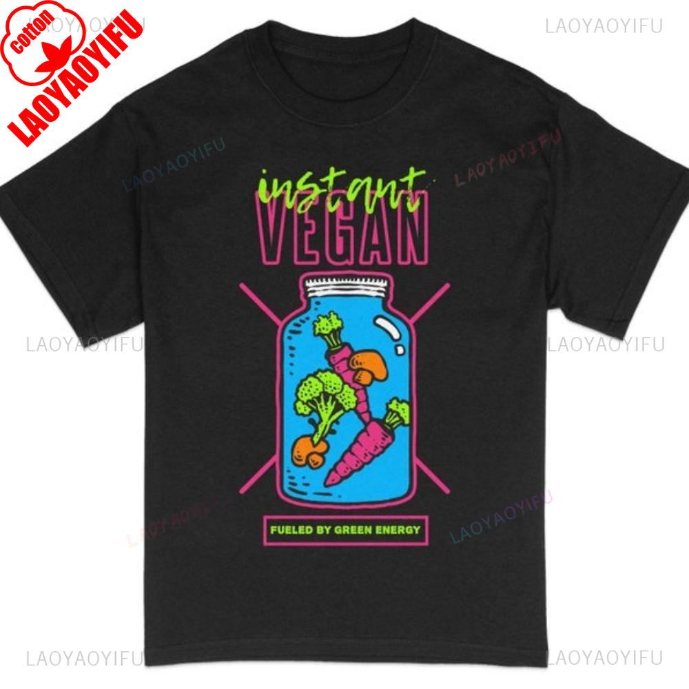 Vegan TShirt Colorful Veggie Jar Graphic Tee Unisex Instant Vegan Apparel EcoFriendly Shirt Hip Hop Harajuku Style Men Women T