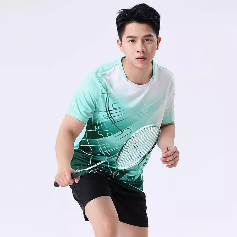 Quick-Dry Badminton Shirt Set Men Women Sportswear With Double Pockets Breathable Athletic Top