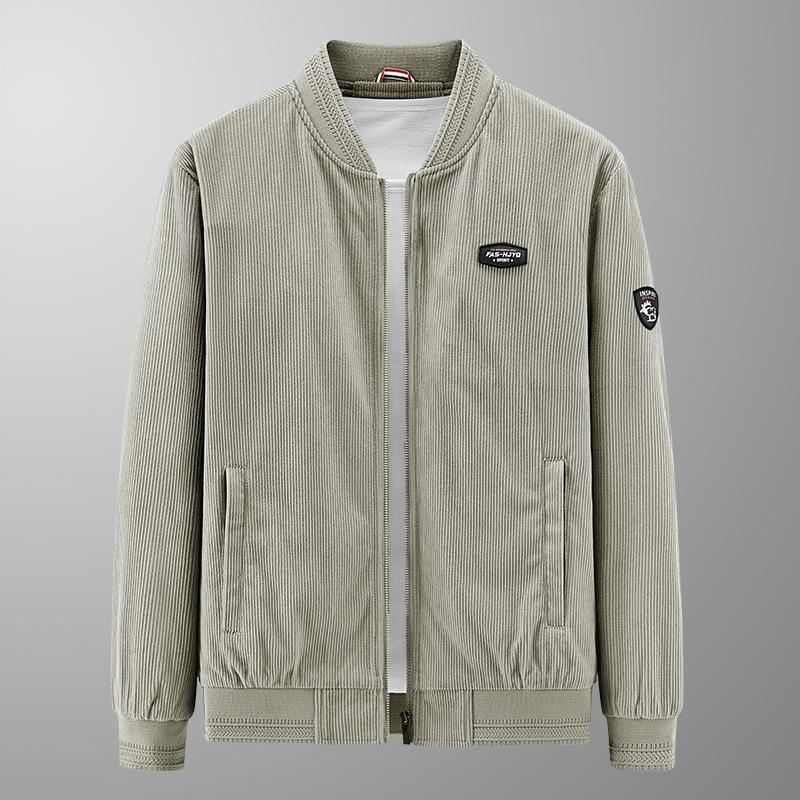 Новая вельветовая куртка мужская весенне-осенняя одежда с воротником-стойкой в стиле ретро, повседневная универсальная одежда, пальто для мужчин среднего возраста, тренд