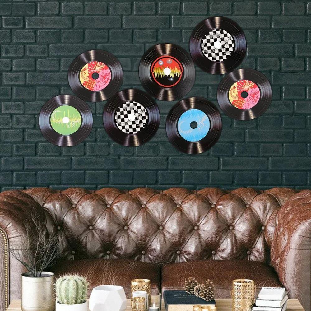 20pcs Colorful Record Wall Decal Paper Records Fake Records Stickers Bedroom