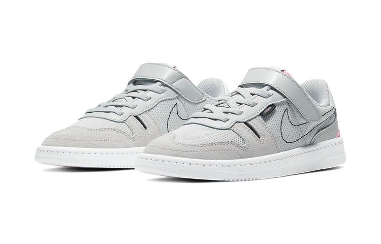 Nike Кеды для скейтбординга для детей, низкие, тип "Сквош", цвет "Туманно-серый", для детей возрастом от 3 до 7 лет, CJ4120-002