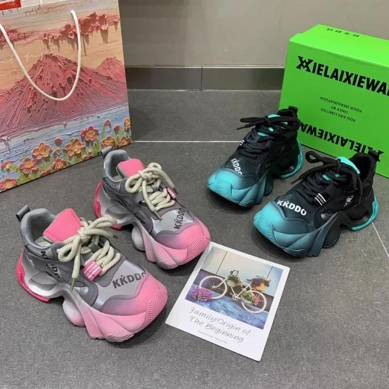 Chunky Platform Sneakers for Women Autumn Fashion Silver Sports Shoes Woman Non Slip Thick Sole Basketball Sneakers Female 2025