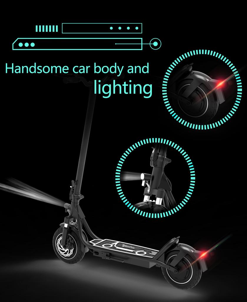 Взрослый электрический самокат DriveTron DT01: Аккумулятор 36 В 13 Ач, скорость 30 км/ч, запас хода 40-50 км, двигатель 400 Вт, передняя подвеска