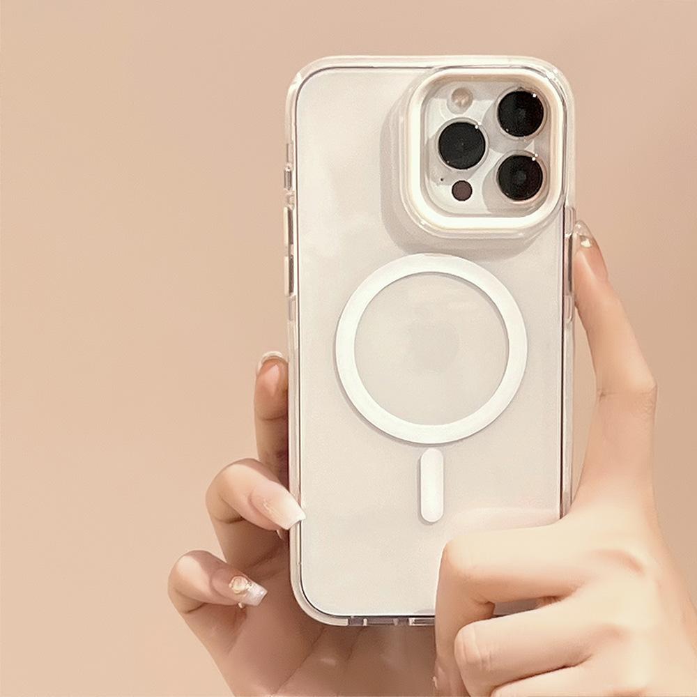 Однотонный Магнитный Премиум Чехол для IPhone 17Promax, Совместим с Моделями 16 и 13, Ударопрочная Рамка, Мягкий, Прозрачный, Высокое Качество