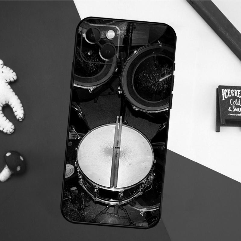 Чехол для iPhone 16 15 14 Plus 13 12 11 Pro Max Mini 7 8 Plus X XR XS Max с рисунком музыкального инструмента Барабан