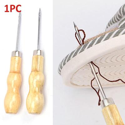 1/2 шт., деревянная ручка для ремонта обуви, шило для кожаной обуви, инструмент для шитья сапожника, DIY ремесленный ремонт, ручной стежок, прямой изогнутый крючок