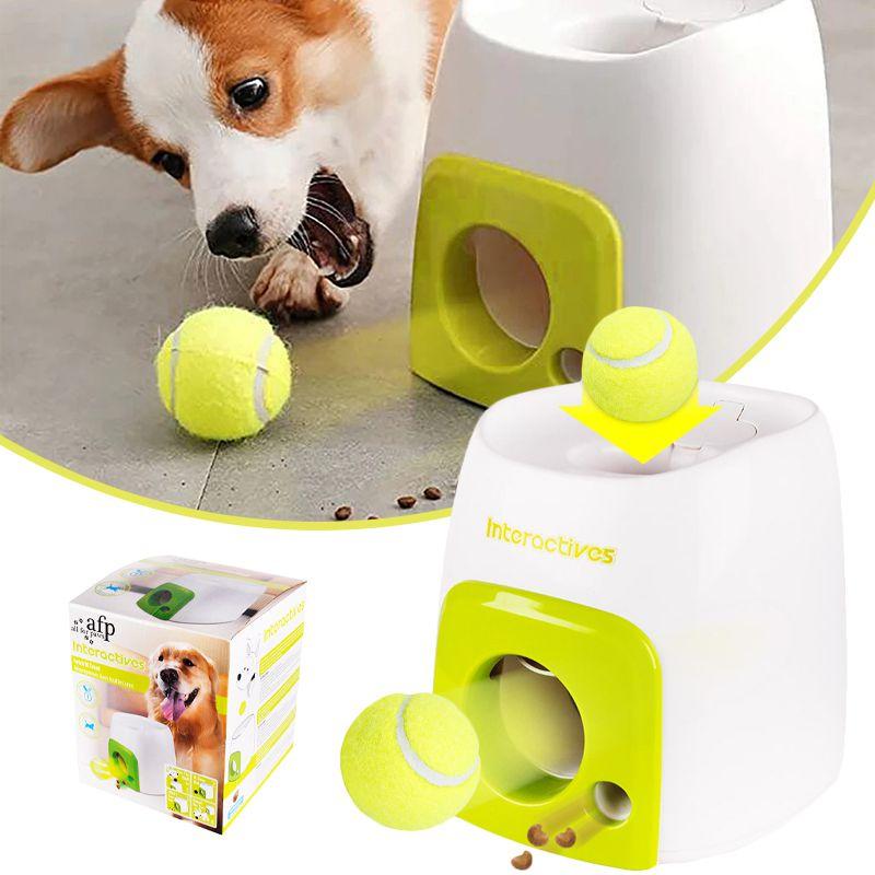 Interactive Pet Dog Food Dispenser Tennis Ball Reward Fetch Toy For Training And Fun