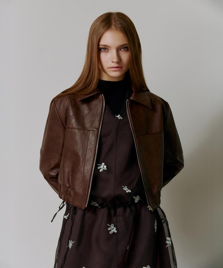 GANISONG Hudson Leather Blouson_Brown